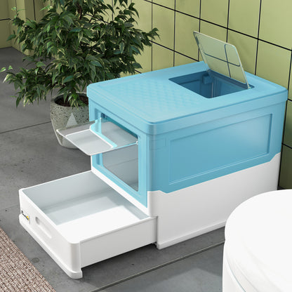 Pawhut Caja Arena Plegable Para Gatos Con Cubierta Desmontable 47,5x35,5x36,7 Cm_3