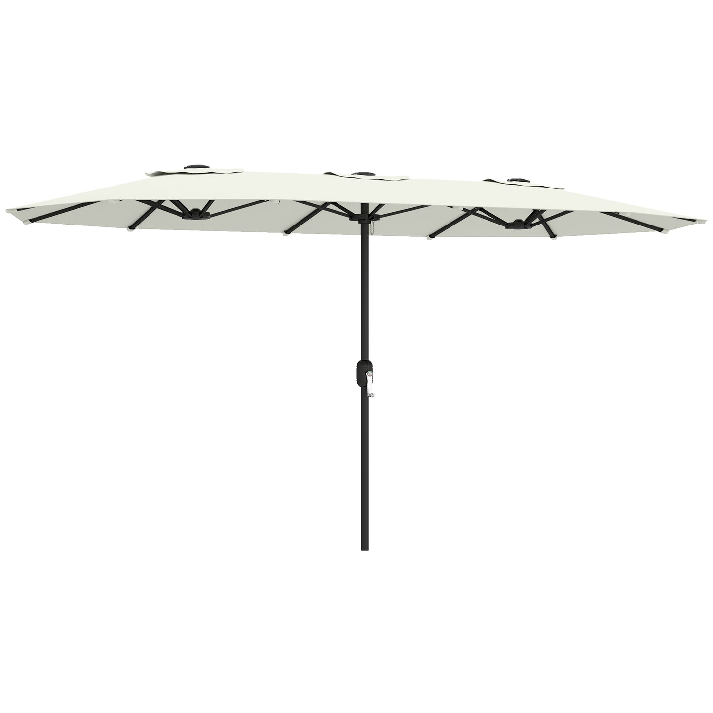Outsunny Sombrilla Doble 4,6x2,6 M Con Protección Uv50+ Y Manivela Blanco Crema_0