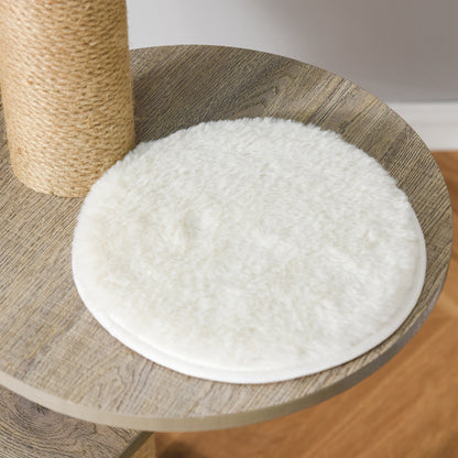 Pawhut Árbol Rascador Para Gatos Altura 177cm Cueva Juguete Colgante Blanco Y_4