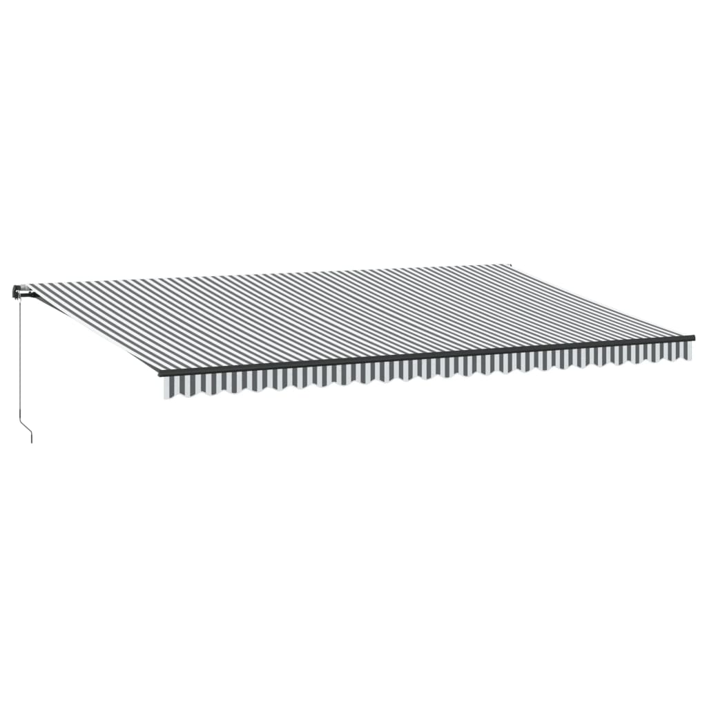 Toldo Retráctil Manual Gris Antracita Y Blanco 600x350 Cm_0