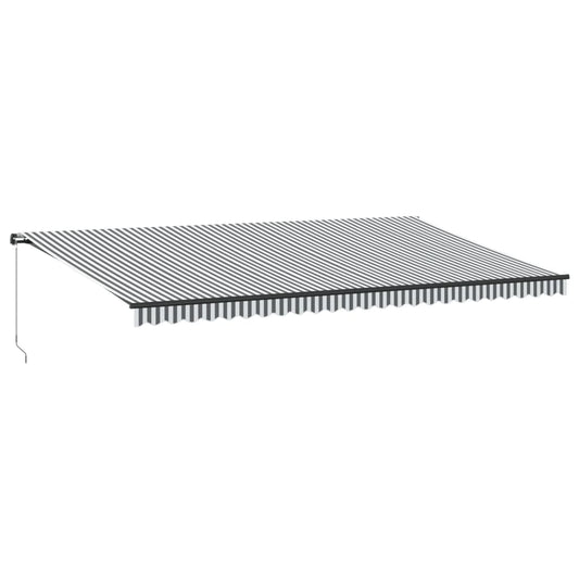 Toldo Retráctil Manual Gris Antracita Y Blanco 600x350 Cm_0