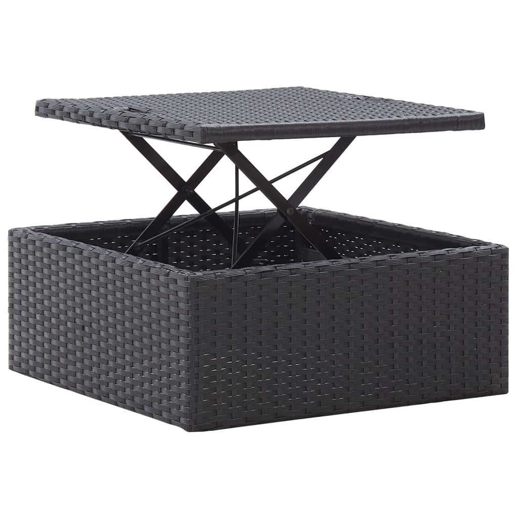 Vidaxl Tumbona Cama Jardín Techo Ratán Sintético Negro_5