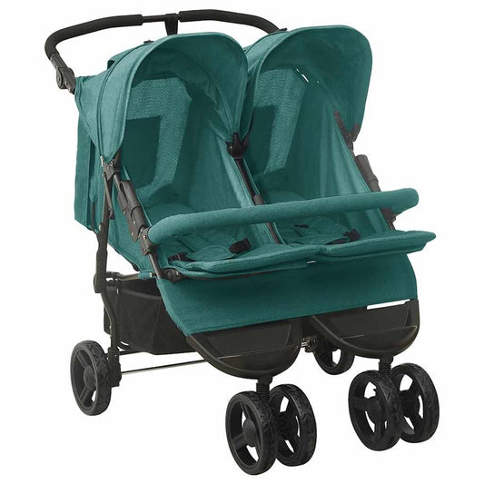 Vidaxl Carrito Para Gemelos De Acero Verde_0