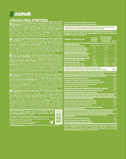 Zumub Vegan Protein (pea Protein) 500g - Plátano_1