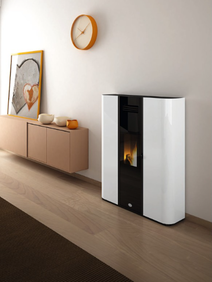 Estufa De Pellet Estanca Eva Calòr Slim Diva 901668200 Acabado Blanco_0