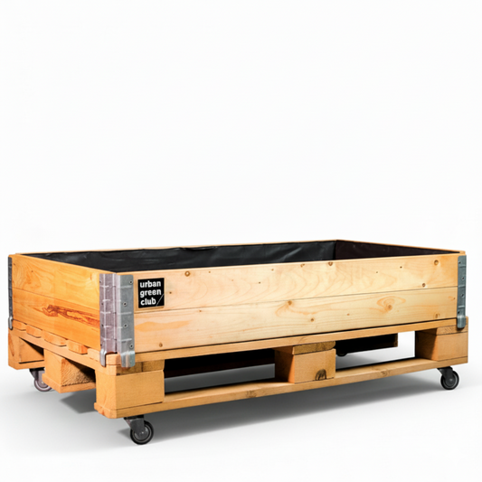 Bancal De Cultivo Pro De Madera De Pino Con Ruedas Urban Green Club - 120x80x40 Cm 200 L_0