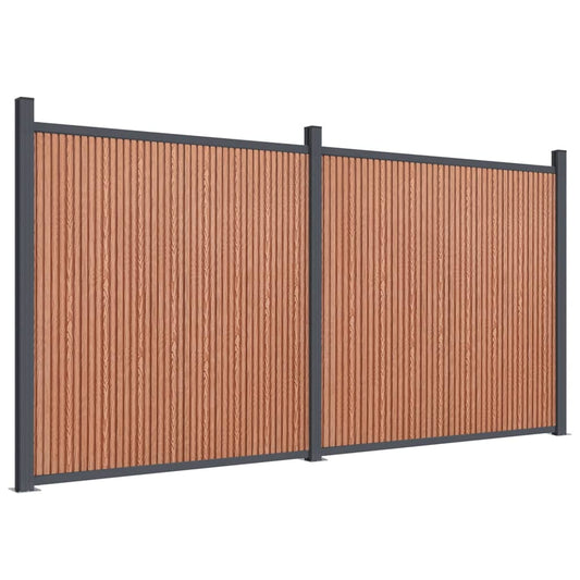 Panel De Valla Wpc Marrón 353x186 Cm / Vetonek_0