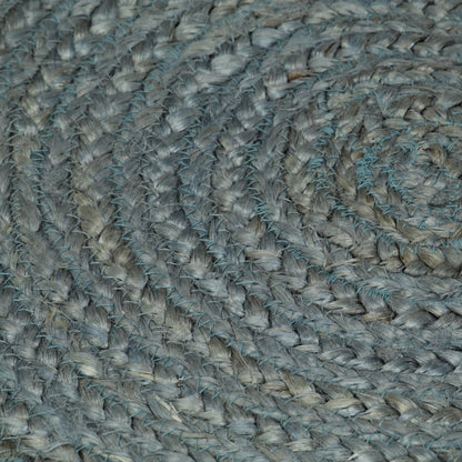 Alfombra De Yute Tejida A Mano Redonda Verde Oliva 180 Cm / Vetonek_4
