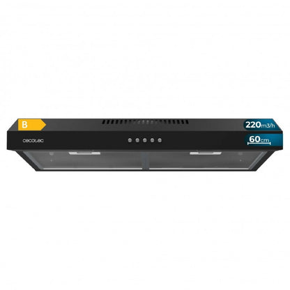 Campana Extractora De 60cm De Ancho Bolero Flux Cm 602200 Black B. Potencia Succión 220m3/h, Motor 70w, Bajo Consumo, Control Mecánico, 3 Niveles De_0