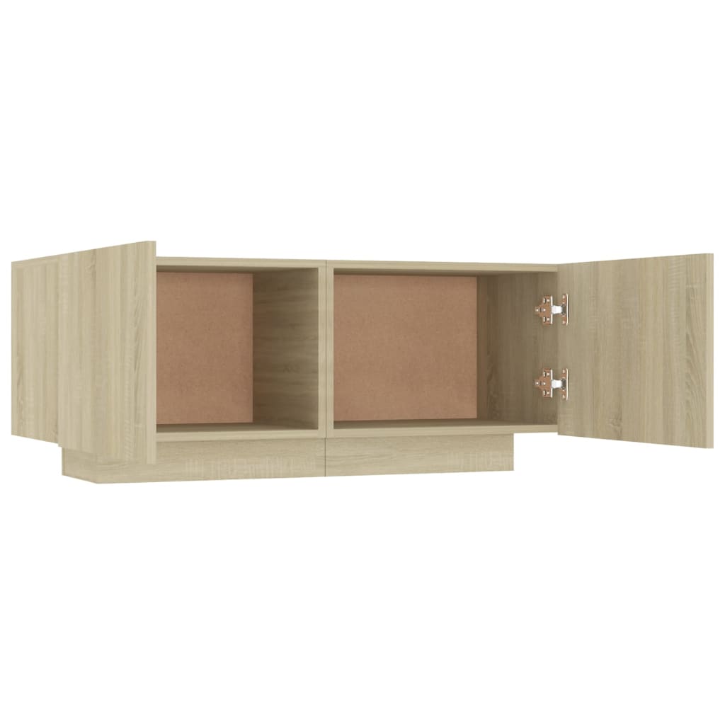 Mesita De Noche Madera De Ingeniería Roble Sonoma 100x35x40 Cm_4