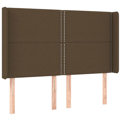 Cama Box Spring Colchón Luces Led Tela Marrón Oscuro 140x190 Cm / Vetonek_2