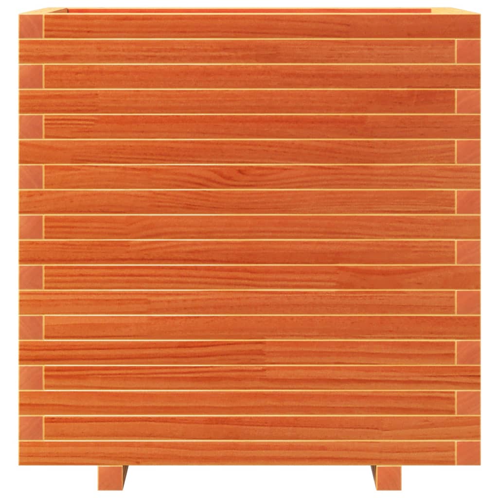 Jardinera Madera Maciza De Pino Marrón Cera 70x40x72,5 Cm_4