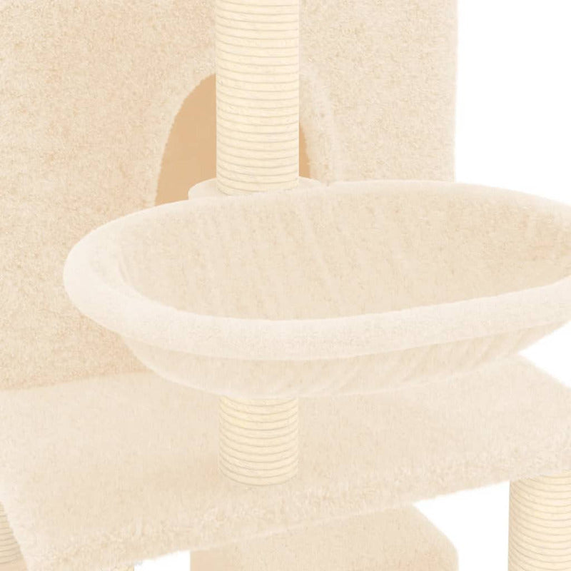 Vidaxl Rascador Para Gatos Con Postes De Sisal Crema 180 Cm_5