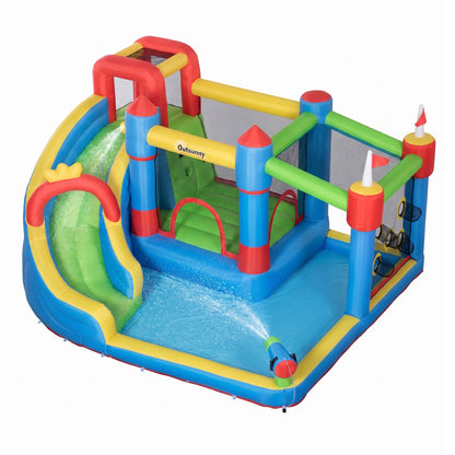 Outsunny Castillo Hinchable Para Niños Con Piscina 390x300x197 Cm Multicolor_0