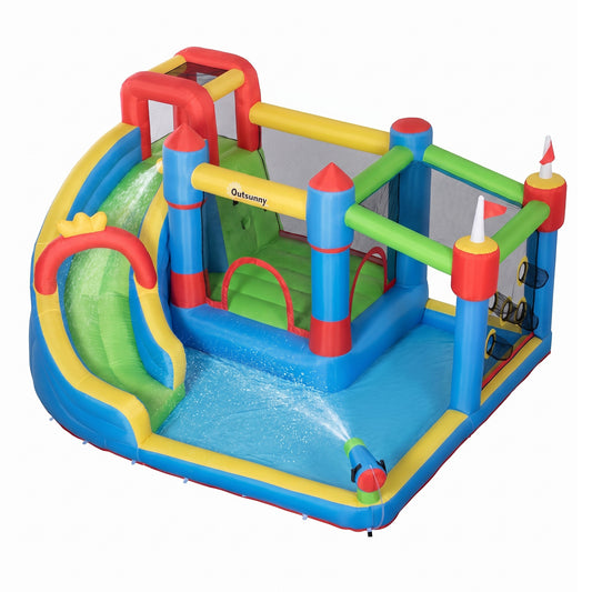 Outsunny Castillo Hinchable Para Niños Con Piscina 390x300x197 Cm Multicolor_0