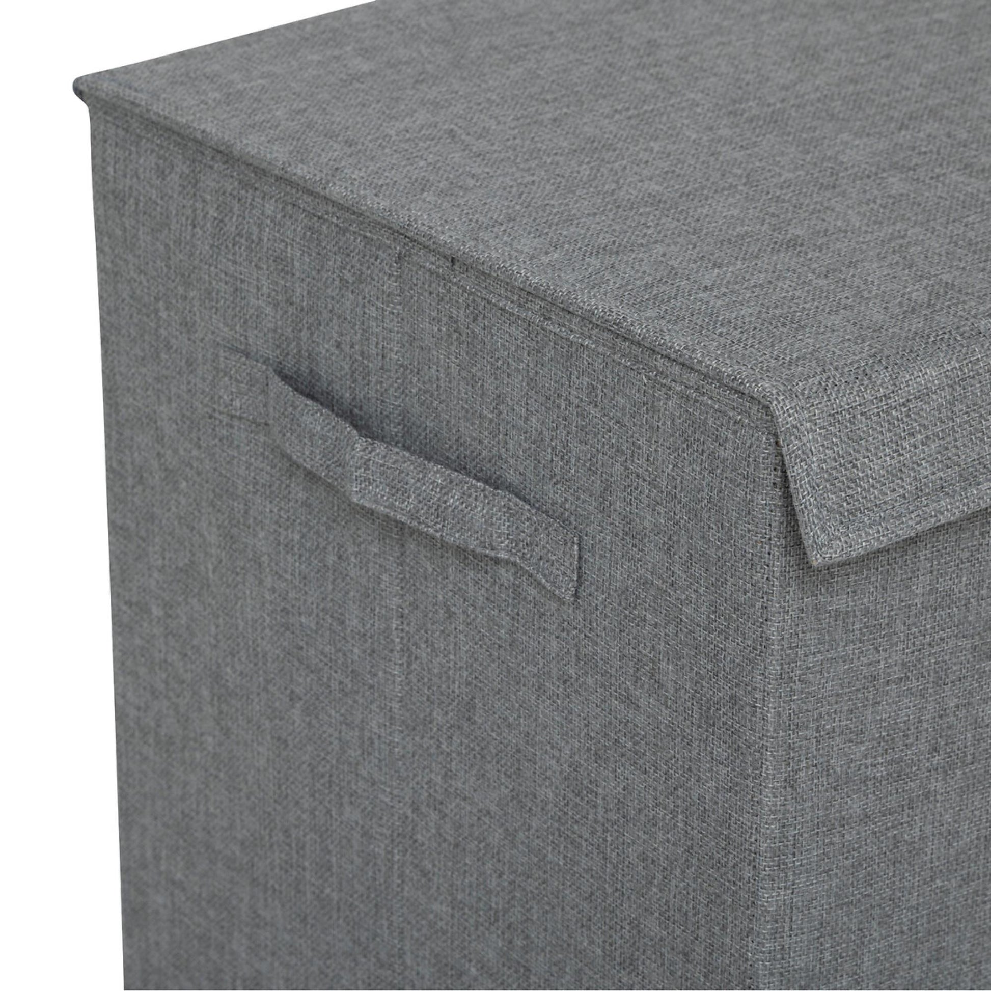 Cesta De Ropa Colors 74l Mdf Y Poliéster Gris Concreto_3