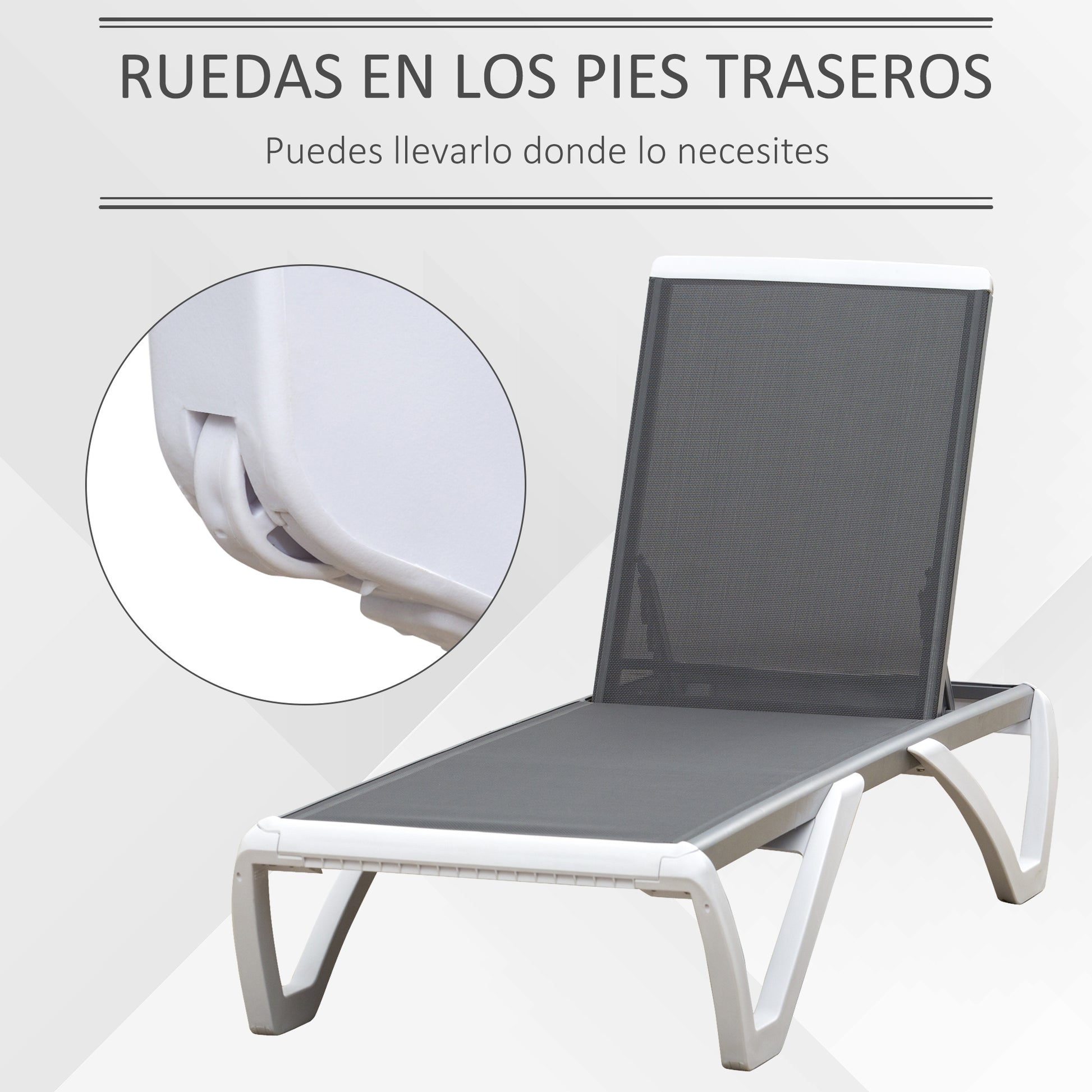 Outsunny Conjunto De 2 Tumbonas Reclinables De Aluminio 170x67,5x95 Cm Gris_5