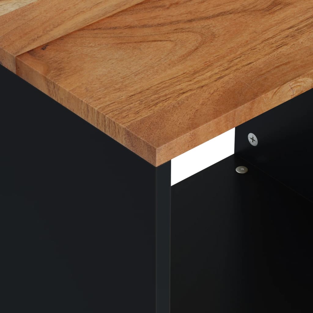Mesa De Centro Madera Maciza Acacia Y Contrachapada 40x31x46 Cm_4