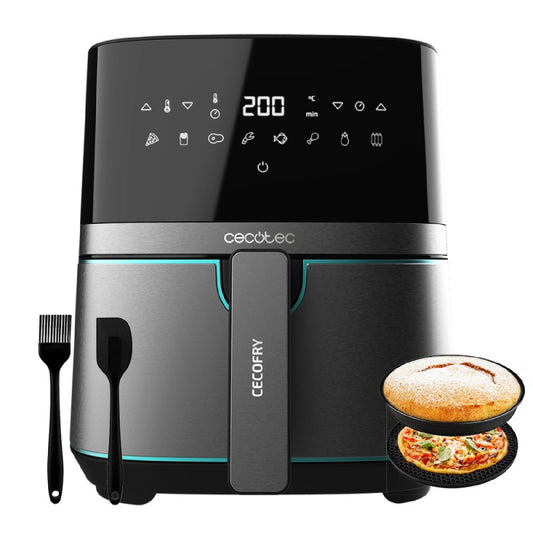 Freidora Sin Aceite De Aire Cecofry Full Inoxblack 5500 Accesorios. Dietética Y Digital, 1450 W Nominal, 1600 W Máxima, 5l Volumen, 5,5l Área De Coc_0