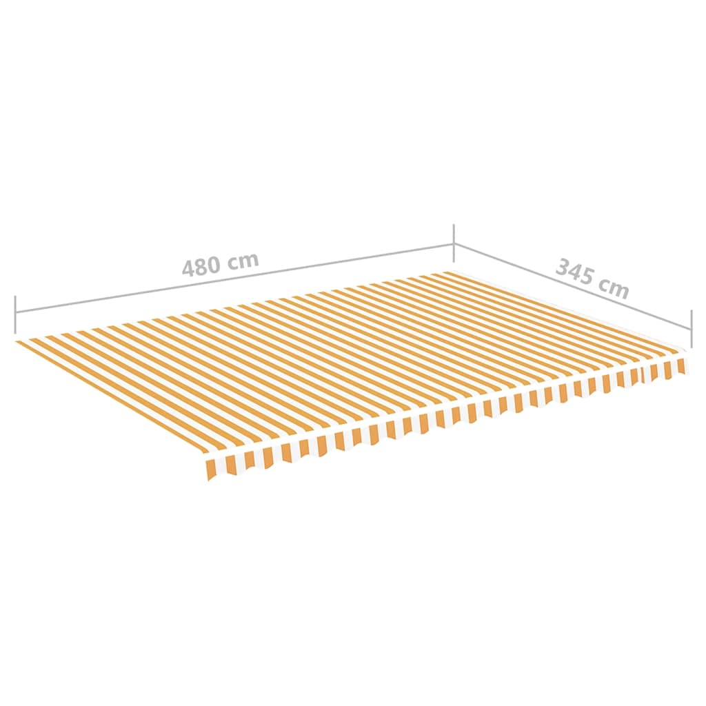 Tela De Repuesto Para Toldo Amarillo Y Blanco 5x3,5 M Poliéster_5