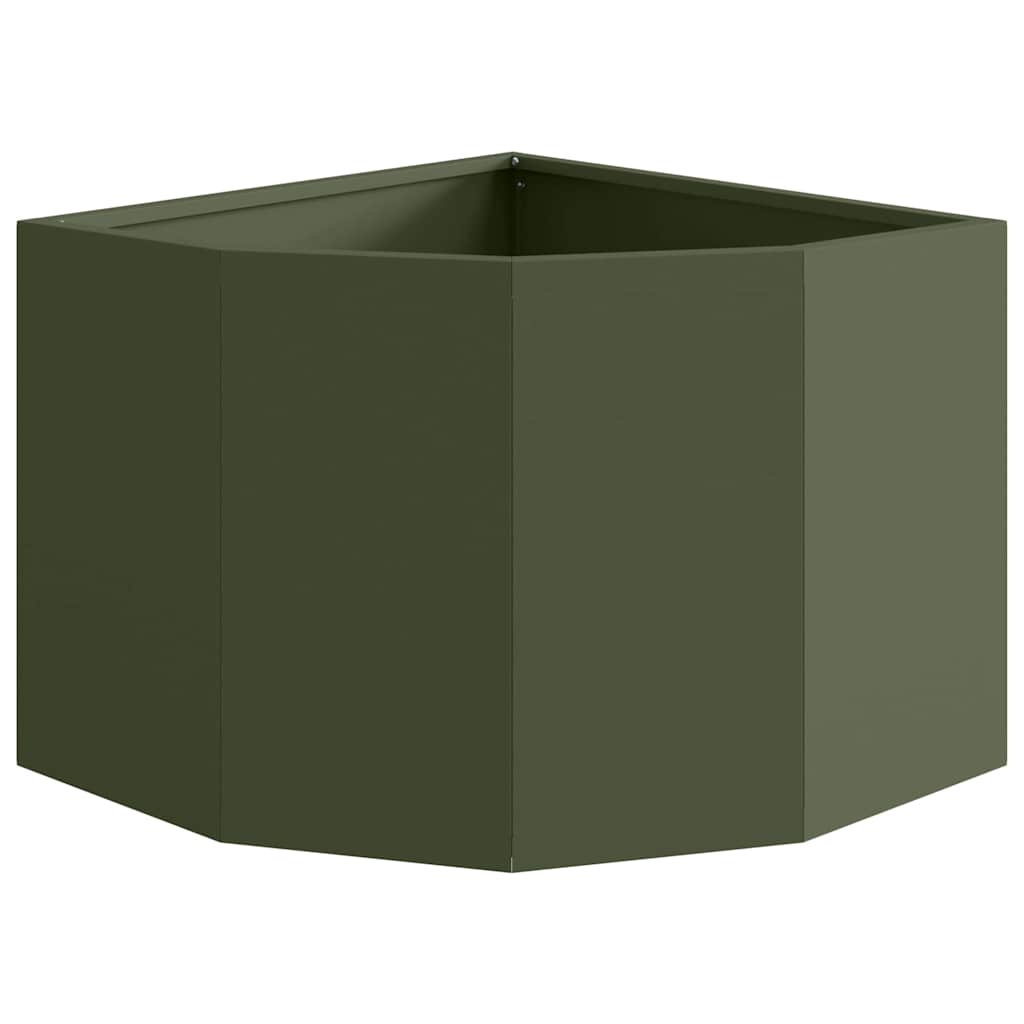 Macetero De Esquina Verde Oliva 45 X 45 X 35 Cm Acero_4