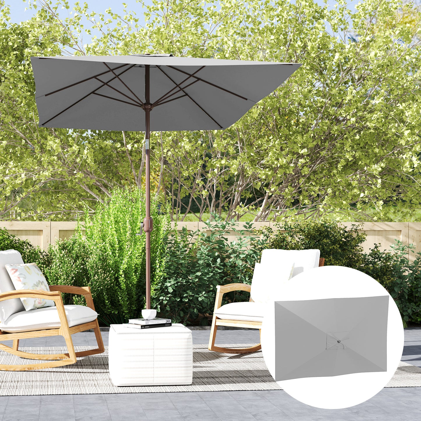 Outsunny Toldo De Recambio De Sombrilla De 3x2 M Con Ventilación Superior Gris_4