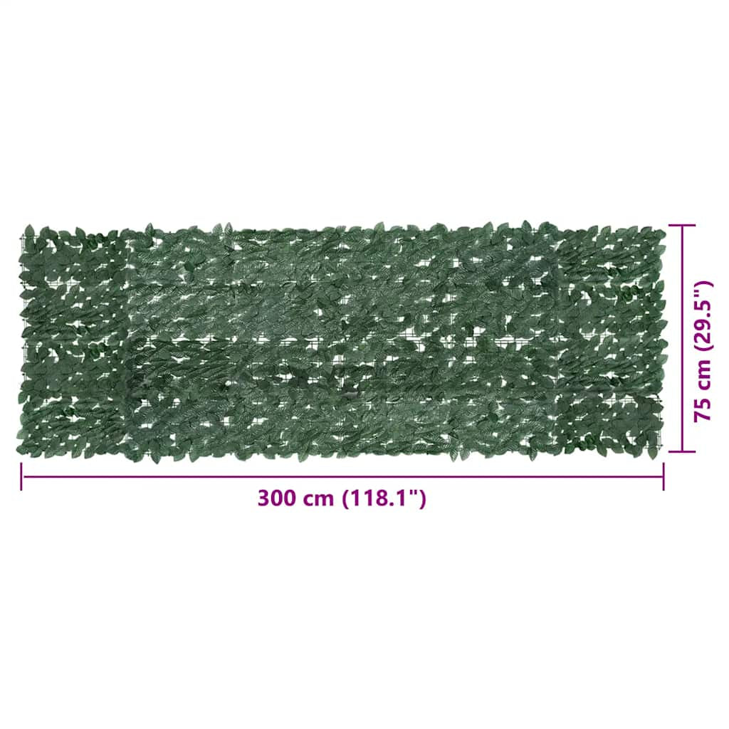 Vidaxl Toldo Para Balcón Con Hojas Verde Oscuro 300x100 Cm_2