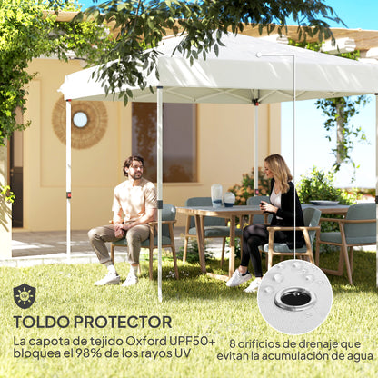 Outsunny Carpa Plegable Pop-up 2,5x2,5 M Con 4 Paredes Laterales Anti-uv Blanco_5