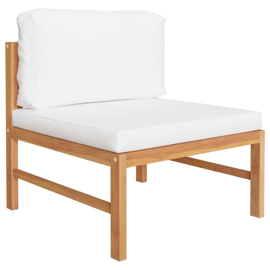 Vidaxl Set De Muebles De Jardín 2 Pzas Madera De Teca Y Cojines Crema_1