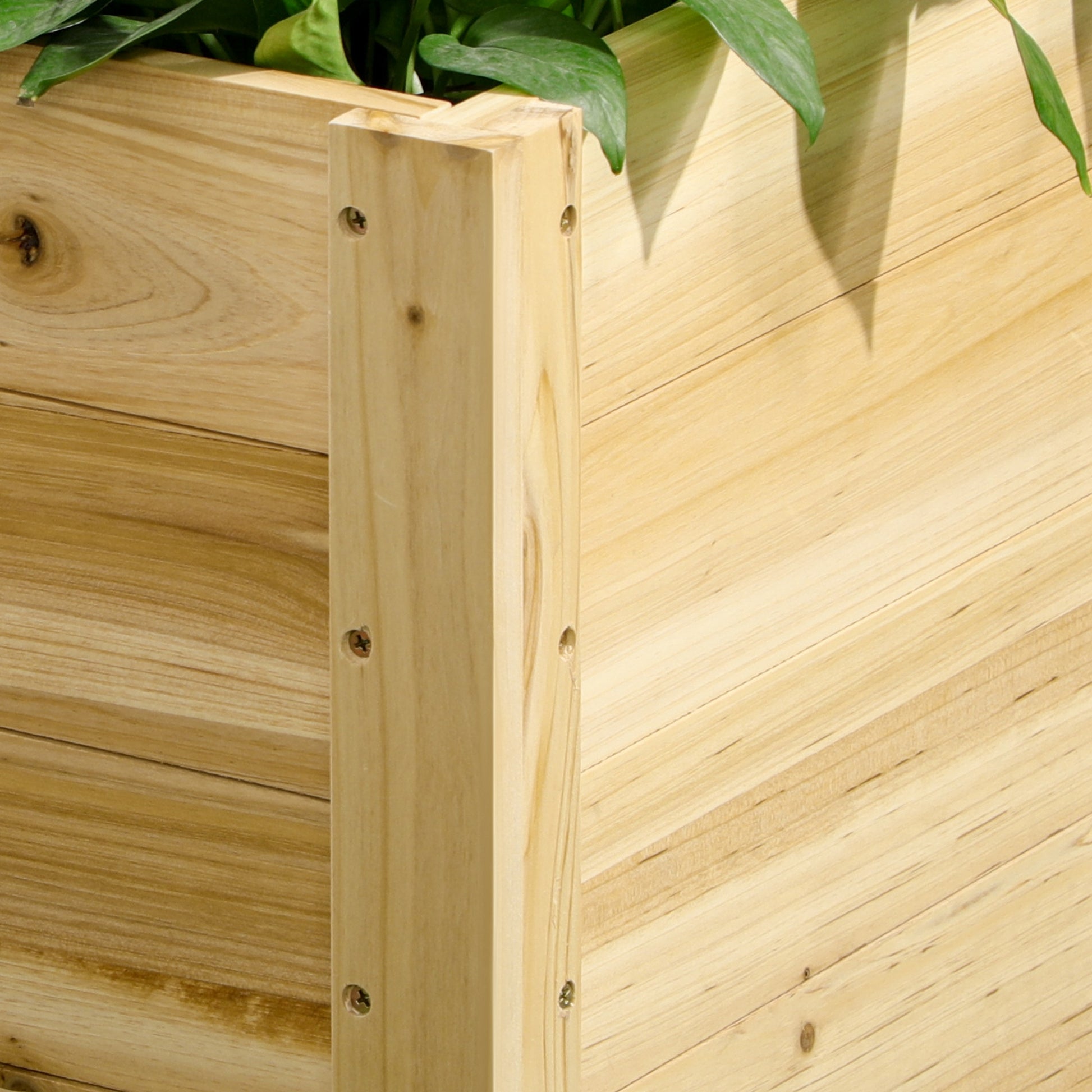 Outsunny Jardinera De Madera Con Ruedas Tela No Tejida 89x48x47 Cm Natural_3
