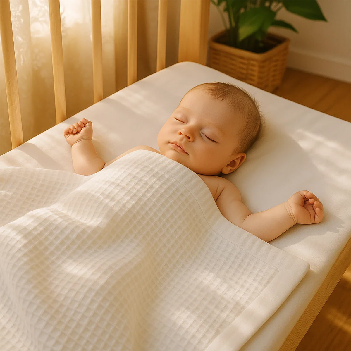 Manta De Nido De Abeja De Algodón Orgánico Aiko