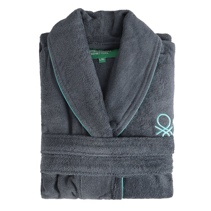 Albornoz L/xl 360gsm 100%algodon Gris Oscuro Casa Benetton_0