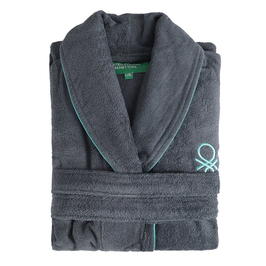 Albornoz L/xl 360gsm 100%algodon Gris Oscuro Casa Benetton