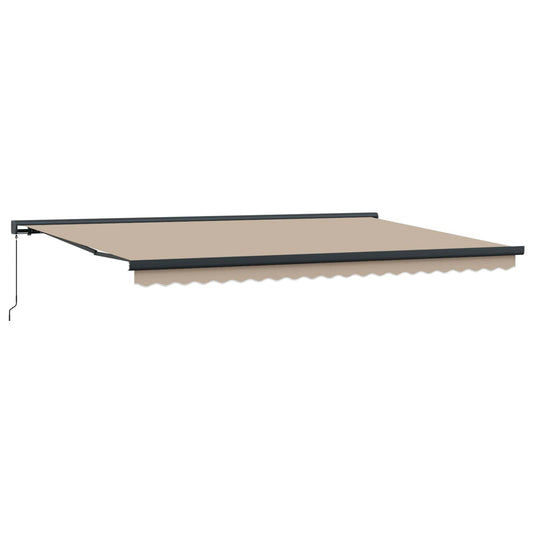 Toldo Retráctil Beige 500 X 300 Cm Lona Y Aluminio_0