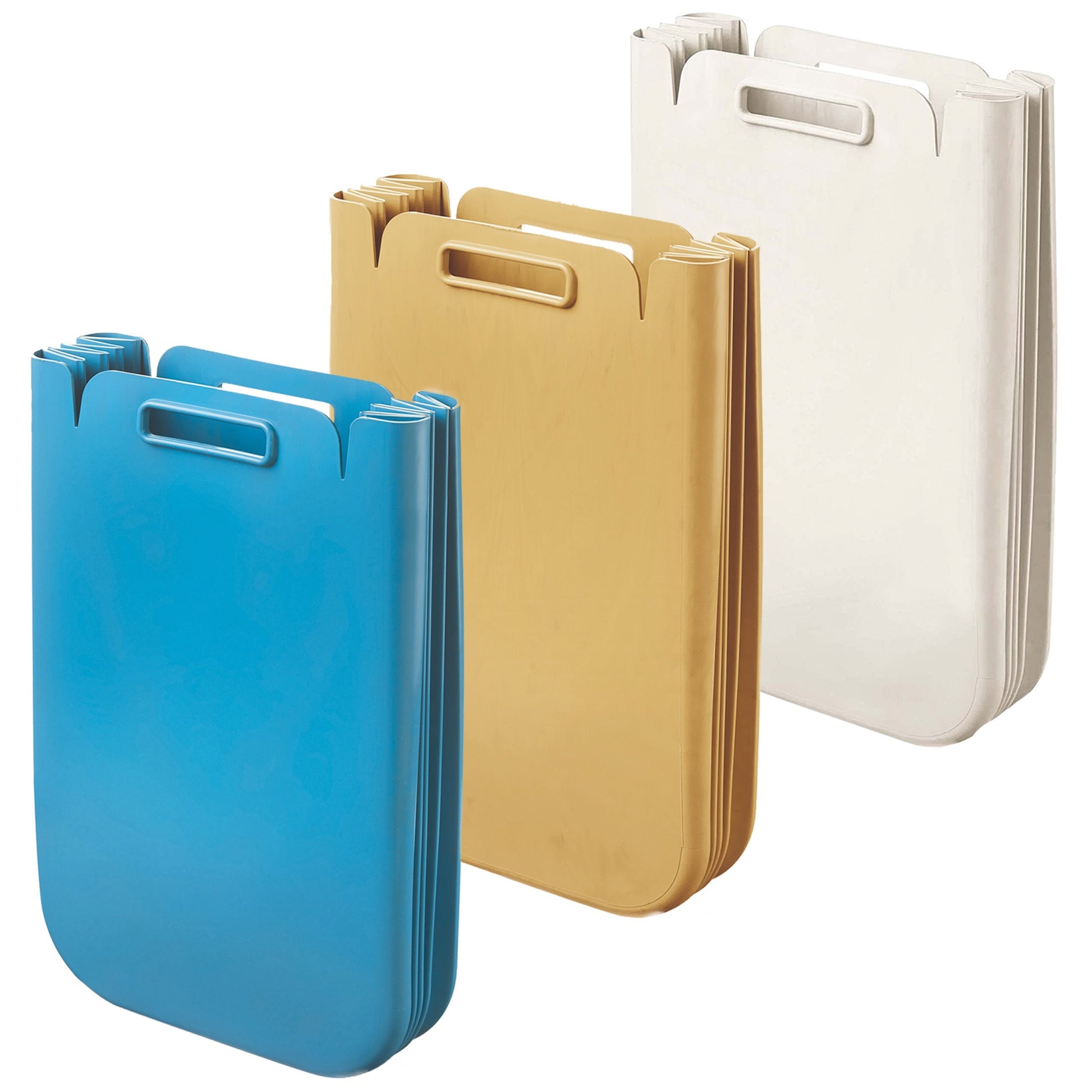 Set De 3x Contenedor Multiusos Plegable 25 Litros C/uno (75l Totales), En Plástico Reciclado, 45x30 Cms, En Color_0