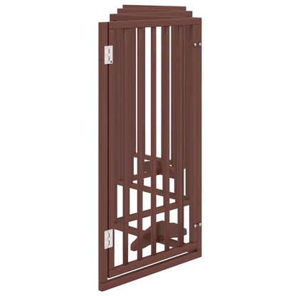 Vidaxl Puerta Para Perros Con Puerta Plegable De 6 Paneles Marrón 300 Cm Madera De Álamo_4