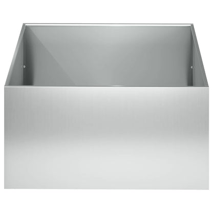 Macetero De Jardín Plateado 60 X 60 X 30 Cm Acero Galvanizado_2