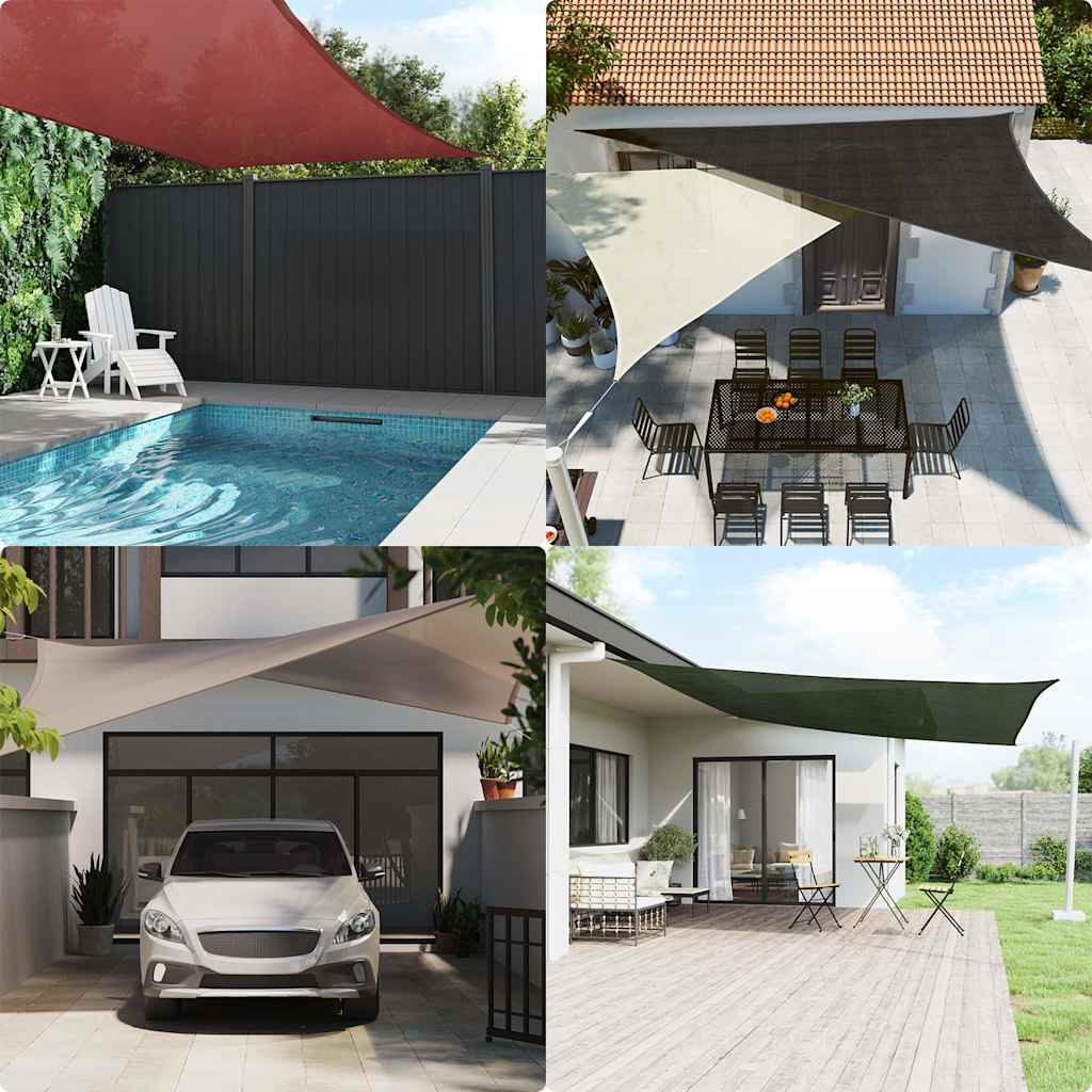 Toldo De Vela Triangular Hdpe Naranja 160 G/m² 3x4x4 M_1