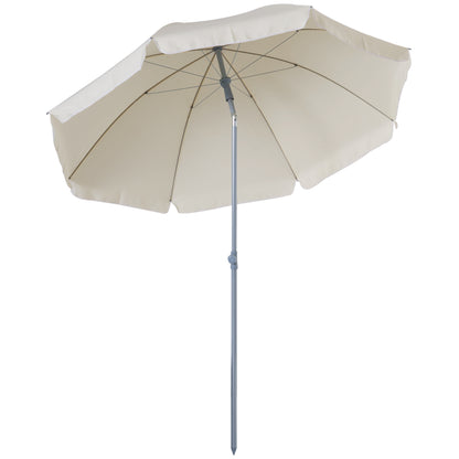 Outsunny Sombrilla De Playa Diámetro Ø202 Cm Con Techo Inclinable Poste_0