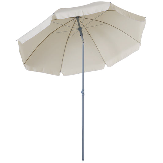 Outsunny Sombrilla De Playa Diámetro Ø202 Cm Con Techo Inclinable Poste_0
