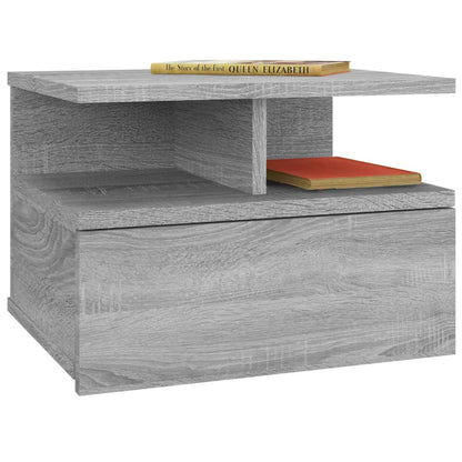 Mesita De Noche Flotante 2 Uds Madera Gris Sonoma 40x31x27 Cm_1