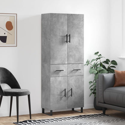 Aparador Alto Madera Contrachapada Gris Hormigón 69,5x34x180 Cm_0