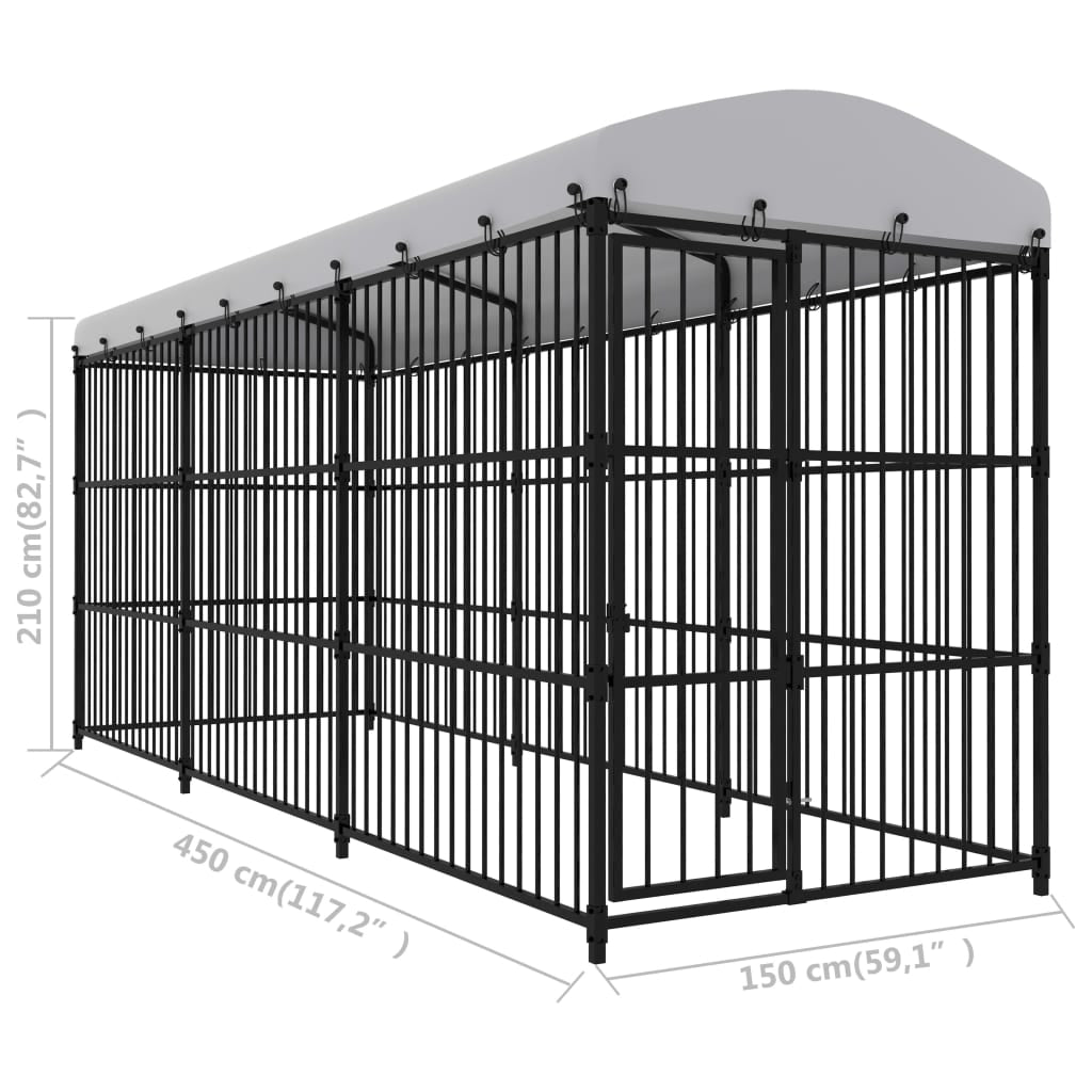 Vidaxl Perrera De Exterior Con Techo 450x150x210 Cm_2