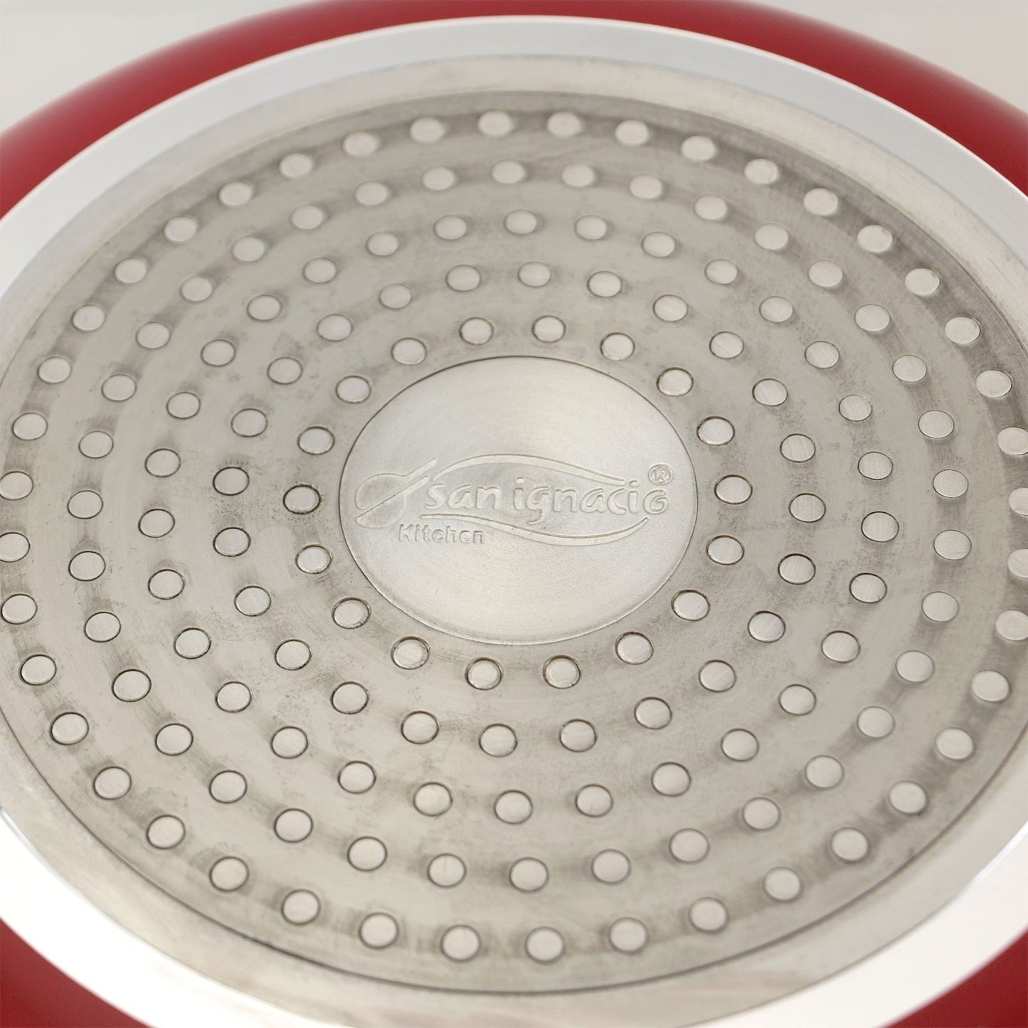 Set De 3 Sartenes san Ignacio Con Revestimiento En Mármol Ø16 Cm Ø20 Cm Ø24 Cm + Tapa Universal En Color, De Vidrio