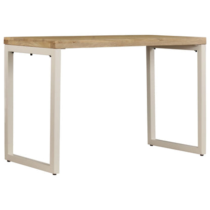 Mesa De Comedor De Madera Maciza De Mango Y Acero 115x55x76 Cm_0