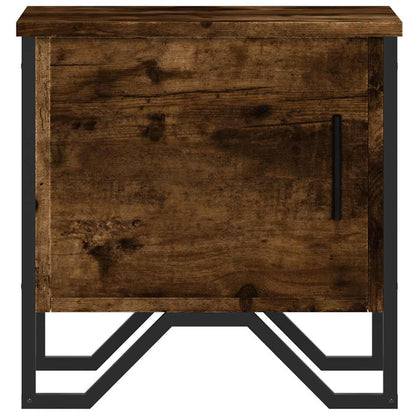 Mesita De Noche Madera De Ingeniería Roble Ahumado 40x30x40 Cm_3