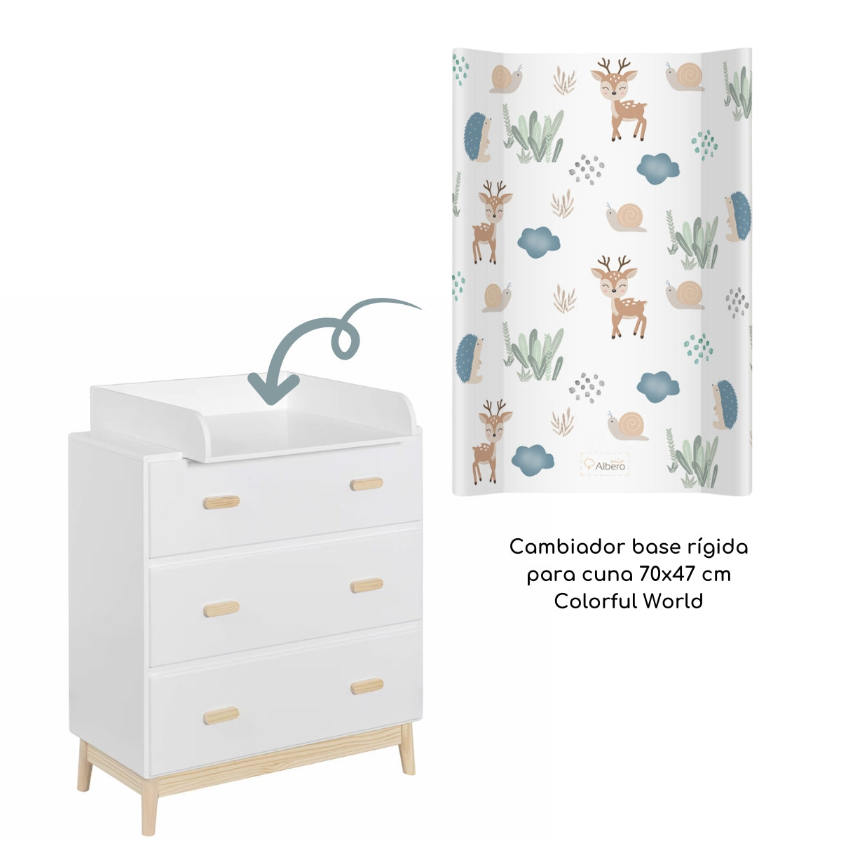 Colorful World Cambiador Base Rígida Para Cuna 70x47 Cm_1