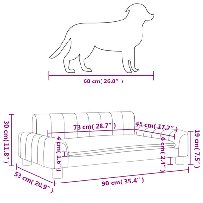 Cama Para Perros De Tela Gris Oscuro 90x53x30 Cm / Vetonek_1