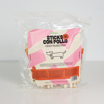 Snack Para Perro En Stick Vacuno Con Pollo Desecado Wuapu 500gr_4