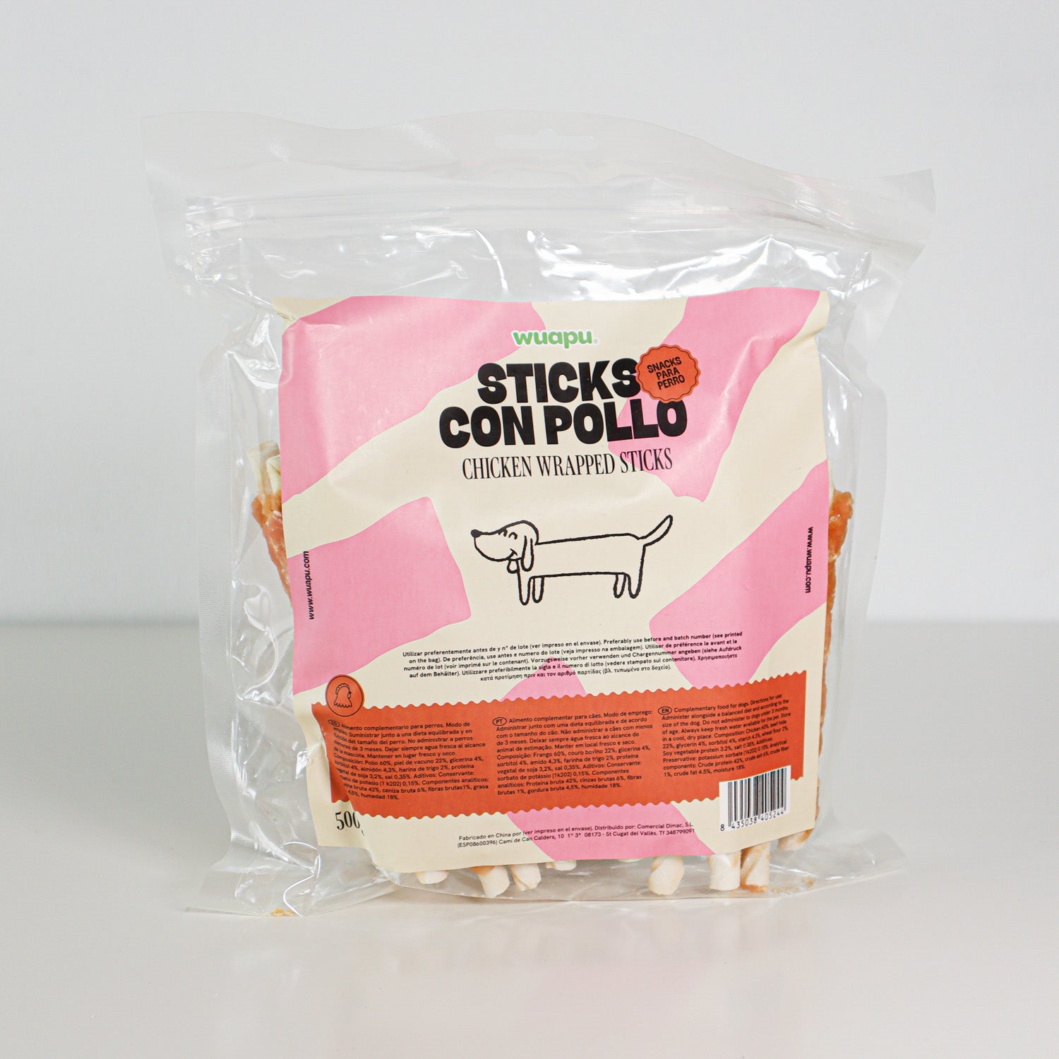 Snack Para Perro En Stick Vacuno Con Pollo Desecado Wuapu 12x100gr_4